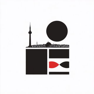 Blacktower Aria style, Midjourney V6.1: bold minimalist logo design for Istanbul city municipal services