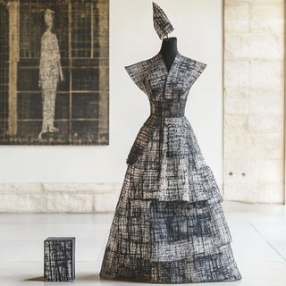Contourpioneer style, Midjourney V6.1: haute-couture fashion outfit