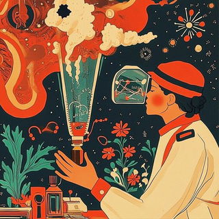 Enamelwild style, Midjourney V6.1: editorial illustration for popular scientific magazine cover