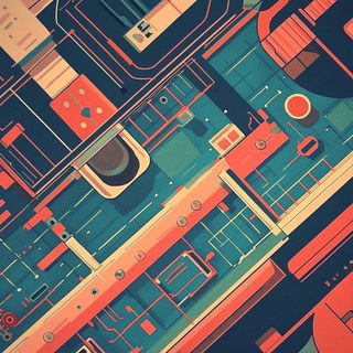 Enamelwild style, Midjourney V6.1: technical infrastructure blueprint schematics