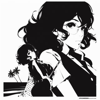 Pastel Loomworld style, Midjourney V6.1: black-and-white manga comic strip