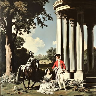 Pastel Loomworld style, Midjourney V6.1: classical 18th-century oil painting
