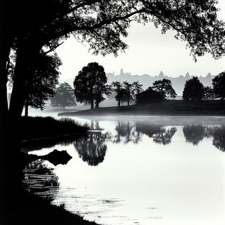 Pastel Loomworld style, Midjourney V6.1: realistic landscape photograph of quiet dawn