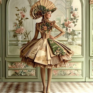 Tenon Eclipse style, Midjourney V6.1: haute-couture fashion outfit