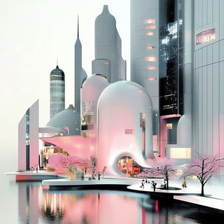 Stopframe Tilekin style, Midjourney V6.1: megacity with futuristic bioarchitecture