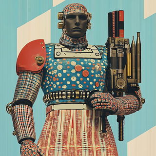 Graphite Grottoism style, Midjourney V6.1: concept art character design of retropunk steam knight
