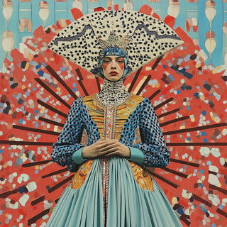 Graphite Grottoism style, Midjourney V6.1: haute-couture fashion outfit
