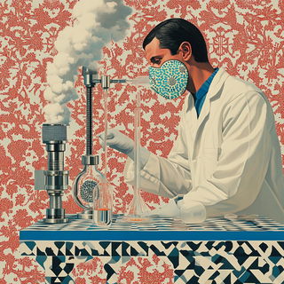 Graphite Grottoism style, Midjourney V6.1: editorial illustration for popular scientific magazine cover
