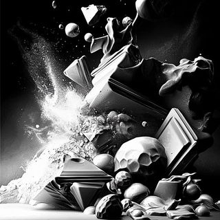 Animontage style, Midjourney V6.1: abstract 3D render