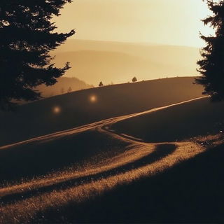Animevitra style, Midjourney V6.1: realistic landscape photograph of quiet dawn