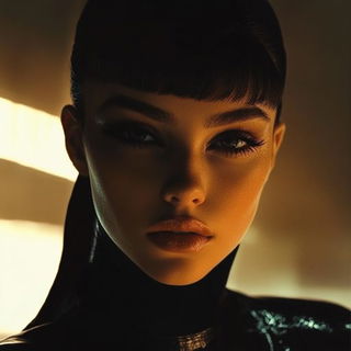 Animevitra style, Midjourney V6.1: photographic portrait of female protagonist