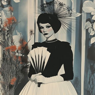 Inkforged Metamanga style, Midjourney V6.1: haute-couture fashion outfit