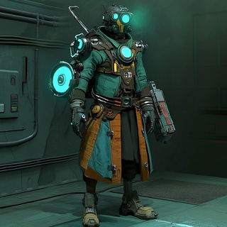 Inkpath Topography style, Midjourney V6.1: concept art character design of retropunk steam knight