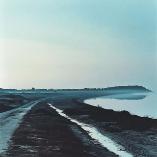 Rosette Fluidism style, Midjourney V6.1: realistic landscape photograph of quiet dawn