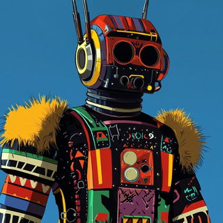 Cosmabazaar style, Midjourney V6.1: concept art character design of retropunk steam knight