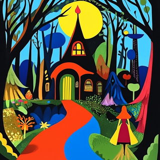 Cosmabazaar style, Midjourney V6.1: retro fairy-tale illustration