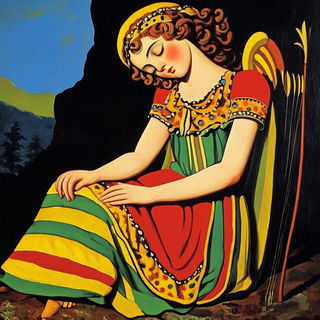 Cosmabazaar style, Midjourney V6.1: classical 18th-century oil painting