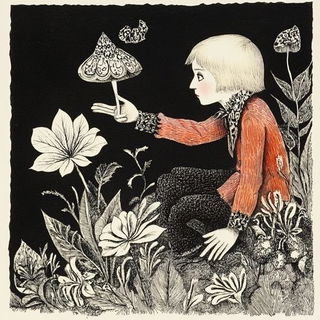 Papercumulus style, Midjourney V6.1: retro fairy-tale illustration