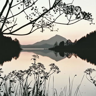 Papercumulus style, Midjourney V6.1: realistic landscape photograph of quiet dawn