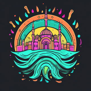 Ring Toss of Reeds style, Midjourney V6.1: bold minimalist logo design for Istanbul city municipal services
