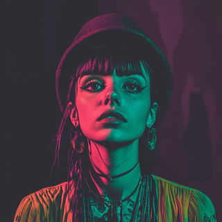 Ring Toss of Reeds style, Midjourney V6.1: photographic portrait of female protagonist