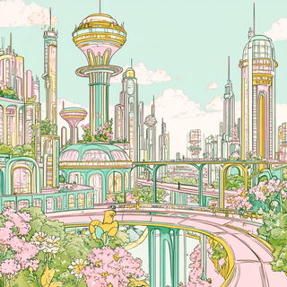 Needleburst style, Midjourney V6.1: megacity with futuristic bioarchitecture