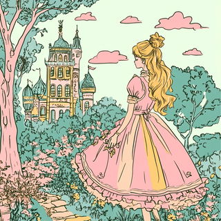 Needleburst style, Midjourney V6.1: retro fairy-tale illustration