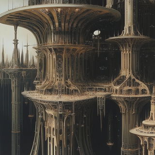 Volcanoriso style, Midjourney V6.1: megacity with futuristic bioarchitecture