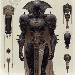 Volcanoriso style, Midjourney V6.1: concept art character design of retropunk steam knight