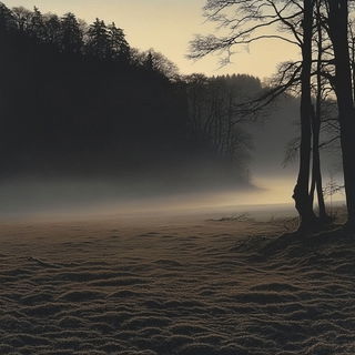 Volcanoriso style, Midjourney V6.1: realistic landscape photograph of quiet dawn