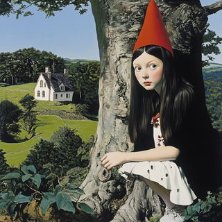 Marblewake style, Midjourney V6.1: retro fairy-tale illustration