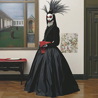Marblewake style, Midjourney V6.1: haute-couture fashion outfit