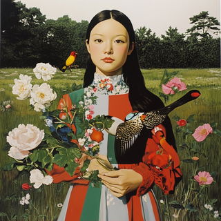 Marblewake style, Midjourney V6.1: traditional folk art