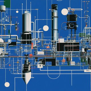 Marblewake style, Midjourney V6.1: technical infrastructure blueprint schematics