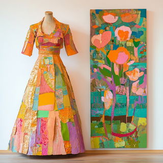 Contourdiagram style, Midjourney V6.1: haute-couture fashion outfit