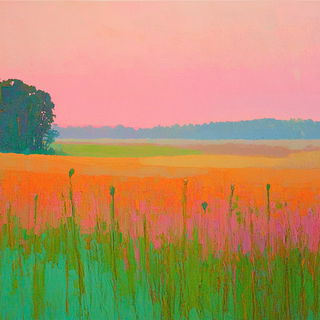 Contourdiagram style, Midjourney V6.1: realistic landscape photograph of quiet dawn