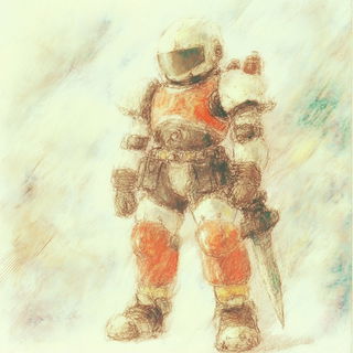 Cloudcodex style, Midjourney V6.1: concept art character design of retropunk steam knight