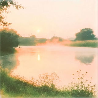 Cloudcodex style, Midjourney V6.1: realistic landscape photograph of quiet dawn