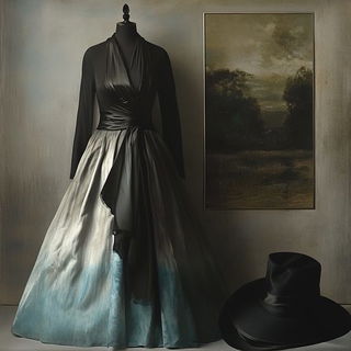 Tealfire Armature style, Midjourney V6.1: haute-couture fashion outfit