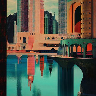 Gildglyph style, Midjourney V6.1: megacity with futuristic bioarchitecture