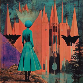 Gildglyph style, Midjourney V6.1: retro fairy-tale illustration