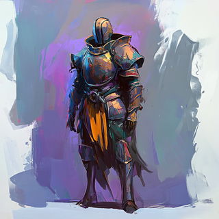 Inkspill Calligraffiti style, Midjourney V6.1: concept art character design of retropunk steam knight