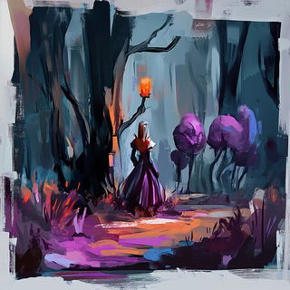 Inkspill Calligraffiti style, Midjourney V6.1: retro fairy-tale illustration