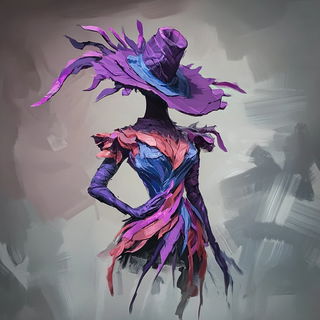 Inkspill Calligraffiti style, Midjourney V6.1: haute-couture fashion outfit