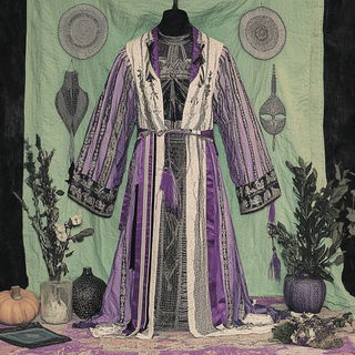 Inkstage Geomancy style, Midjourney V6.1: haute-couture fashion outfit