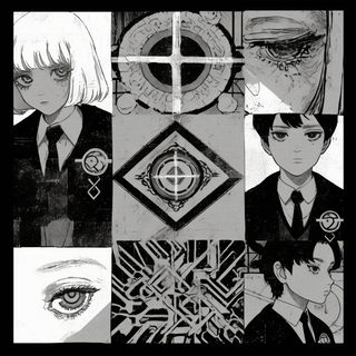Inkstage Geomancy style, Midjourney V6.1: black-and-white manga comic strip