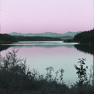 Inkstage Geomancy style, Midjourney V6.1: realistic landscape photograph of quiet dawn