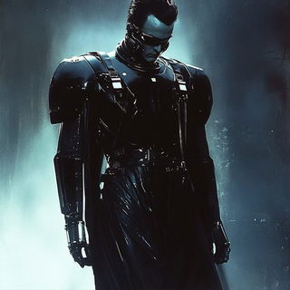 Azurmalachite style, Midjourney V6.1: concept art character design of retropunk steam knight