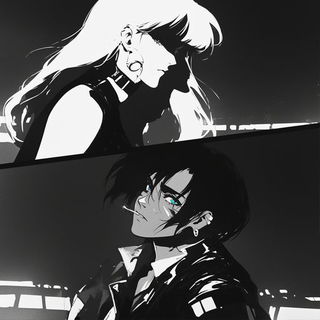 Azurmalachite style, Midjourney V6.1: black-and-white manga comic strip