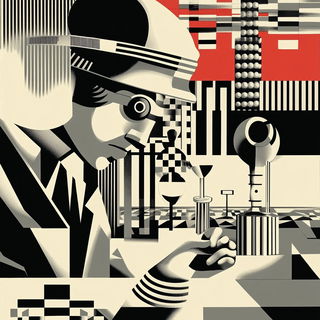 Polkadot Pinup Couture style, Midjourney V6.1: editorial illustration for popular scientific magazine cover